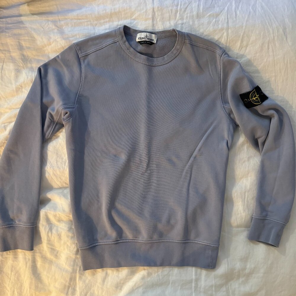 Stone Island Logo Patch Crewneck Sweatshirt, Size Small (Men's), Purple